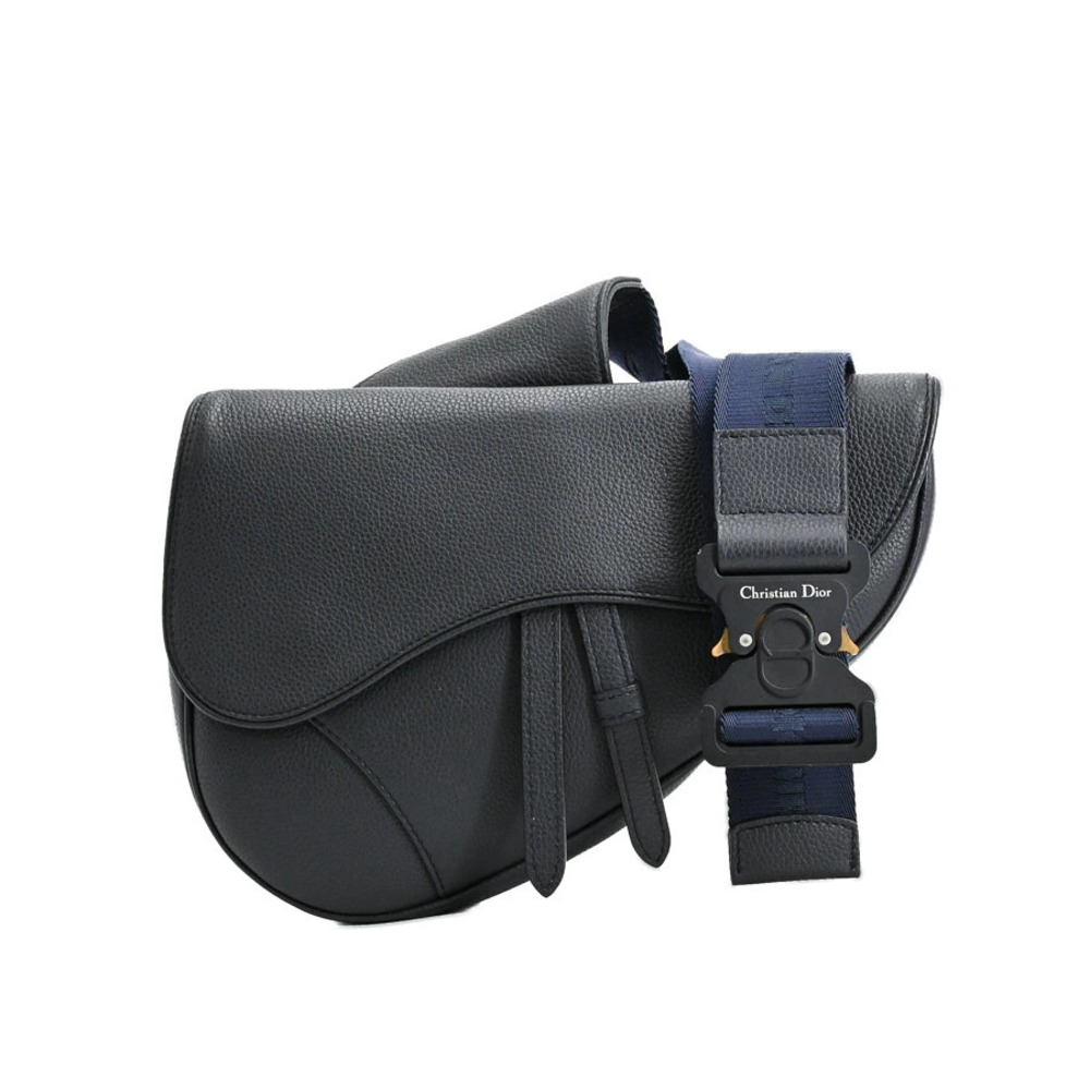 Christian Dior Saddle bag black grained Taurillon leather CD